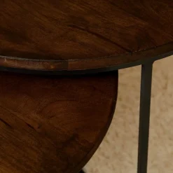 Furndea Salontafels|Martin Salontafel set van 3 rond Walnoot