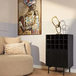 Furndea Wijnkasten|Wandkasten|Martin Wijnkast Zwart 55cm