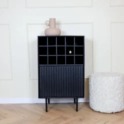 Furndea Wijnkasten|Wandkasten|Martin Wijnkast Zwart 55cm