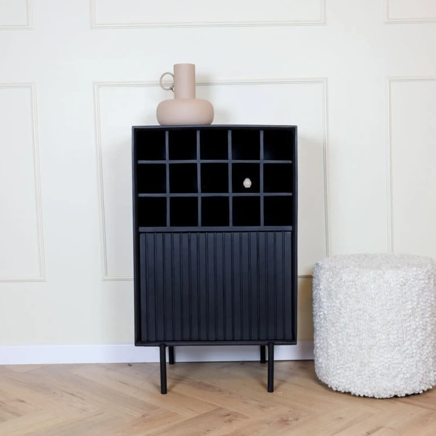 Furndea Wijnkasten|Wandkasten|Martin Wijnkast Zwart 55cm