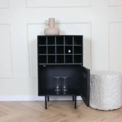 Furndea Wijnkasten|Wandkasten|Martin Wijnkast Zwart 55cm