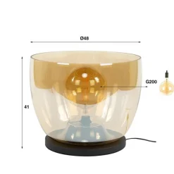 Kalfort Tafellampen|Vloerlampen|Masuka 1-lichts Vloerlamp Amber L 41cm