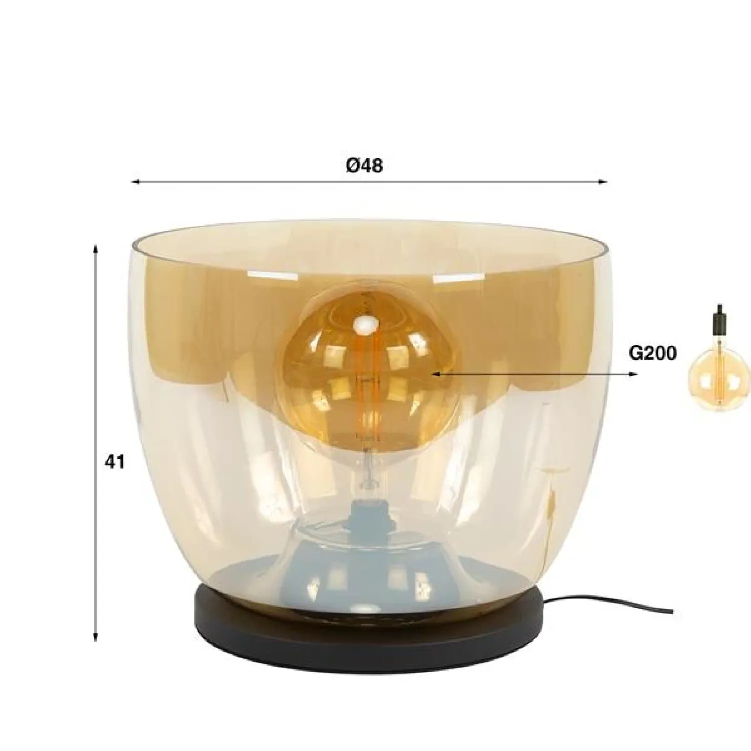 Kalfort Tafellampen|Vloerlampen|Masuka 1-lichts Vloerlamp Amber L 41cm