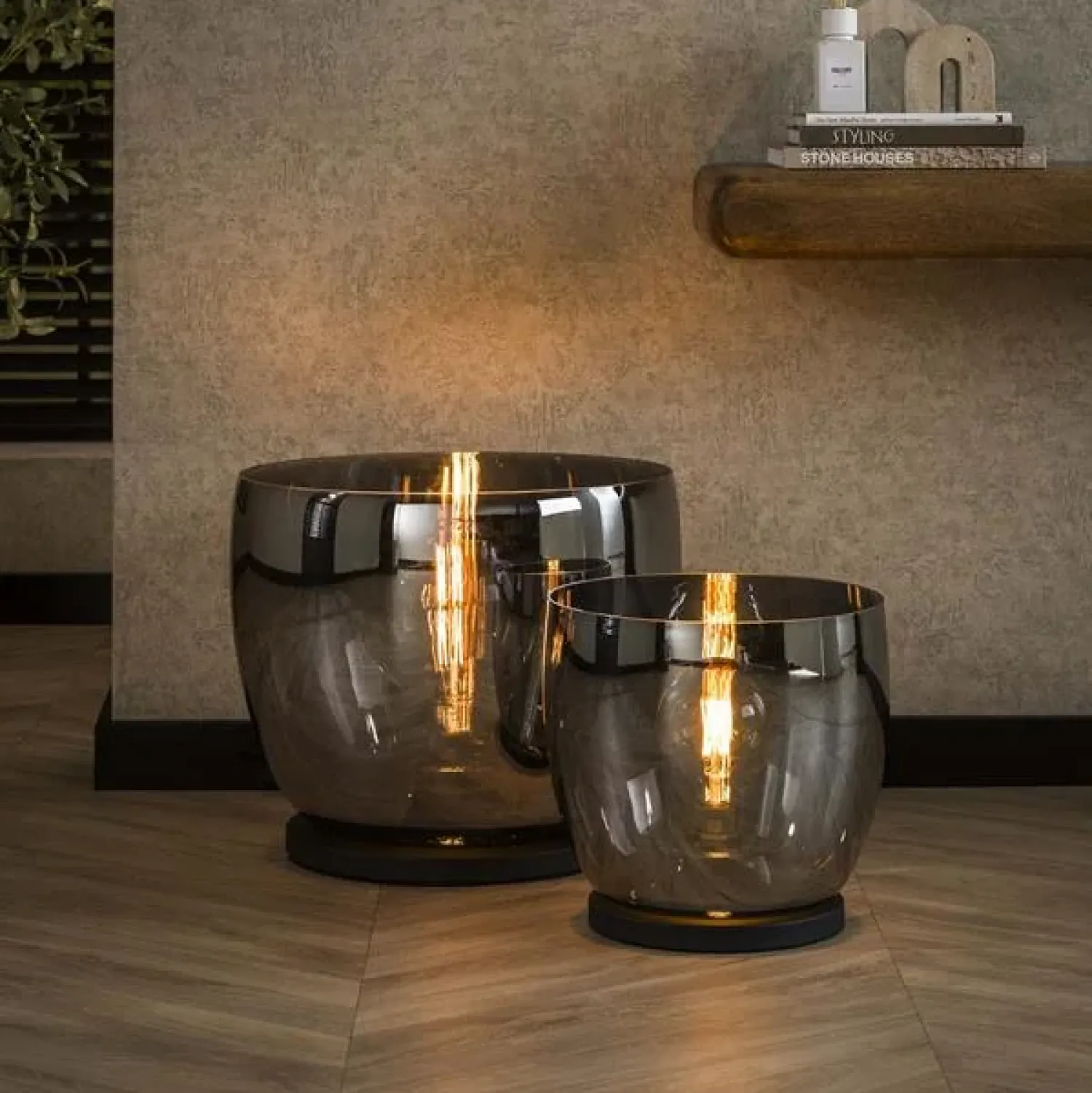 Kalfort Tafellampen|Vloerlampen|Masuka 1-lichts Vloerlamp Smoke M 32cm