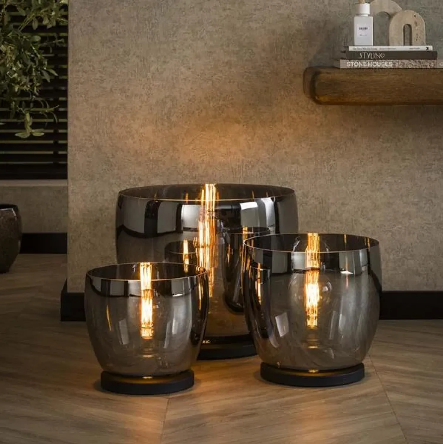 Kalfort Tafellampen|Vloerlampen|Masuka 1-lichts Vloerlamp Smoke S 29cm