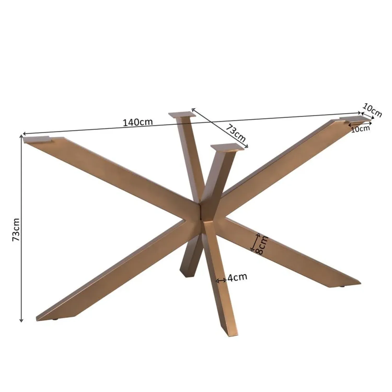 Furndea Onderstellen|Matrixpoot Brons Ovaal/Rechthoek 140cm