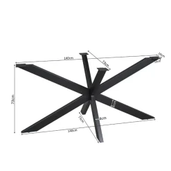 Furndea Onderstellen|Matrixpoot Zwart Ovaal/Rechthoek 140cm