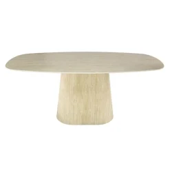 Kalfort Eettafels|Matteo Eettafel Deens ovaal Travertin 180cm