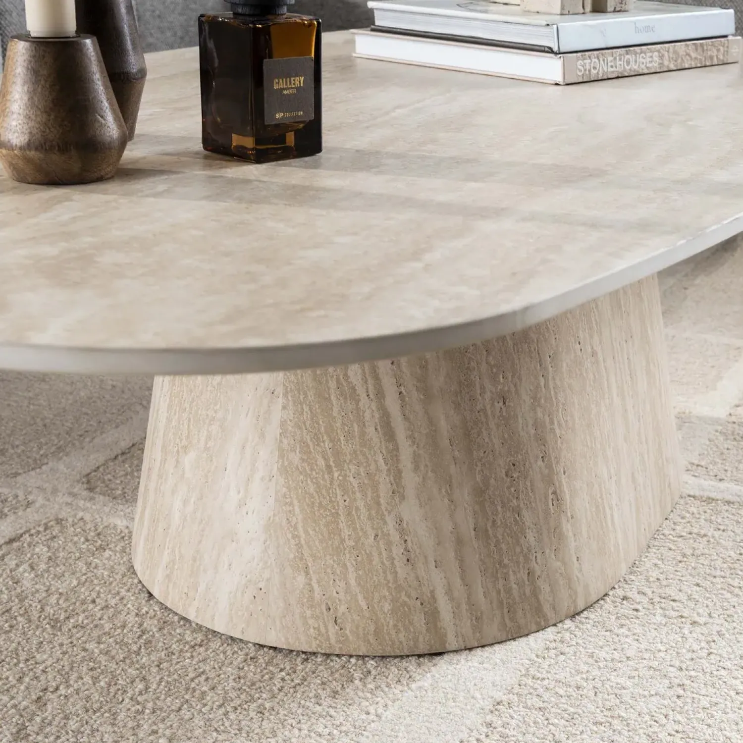 Kalfort Salontafels|Matteo Salontafel Deens ovaal Travertin 135cm