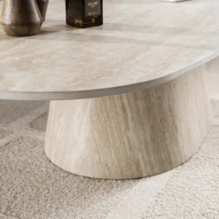 Kalfort Salontafels|Matteo Salontafel Deens ovaal Travertin 135cm