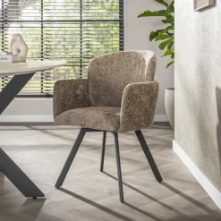 Kalfort Eetkamerstoelen|Matthijs Eetkamerstoel draaibaar Hoven champagne