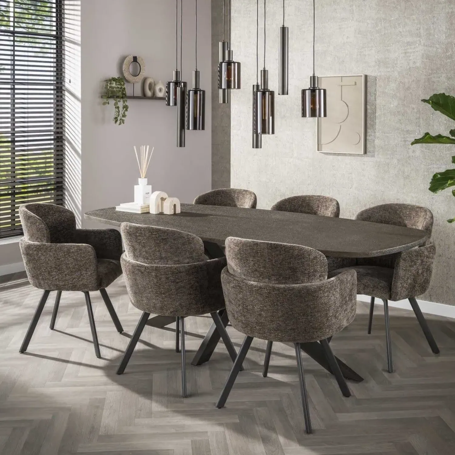 Kalfort Eetkamerstoelen|Matthijs Eetkamerstoel draaibaar Hoven taupe