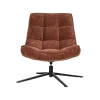 WOOOD Fauteuils|Maudi Draaifauteuil Chenille Bruin