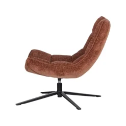 WOOOD Fauteuils|Maudi Draaifauteuil Chenille Bruin