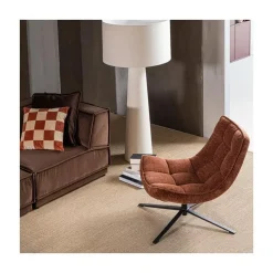 WOOOD Fauteuils|Maudi Draaifauteuil Chenille Bruin