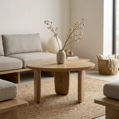 Eleonora Salontafels|Maud Salontafel Naturel mangohout 65cm