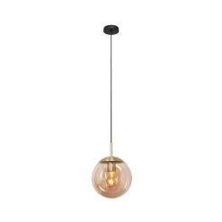 Steinmex Hanglampen|Glazen Hanglamp|Maya 1-lichts Hanglamp 25cm Amber