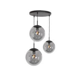 Steinmex Hanglampen|Glazen Hanglamp|Maya 3-lichts Hanglamp Getrapt Smoke
