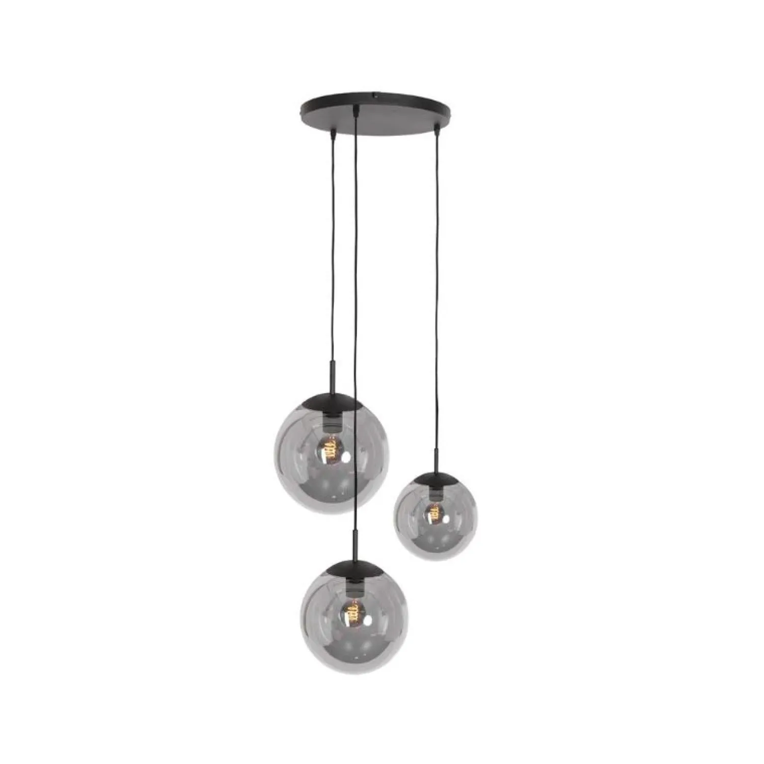 Steinmex Hanglampen|Glazen Hanglamp|Maya 3-lichts Hanglamp Getrapt Smoke