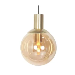 Steinmex Hanglampen|Glazen Hanglamp|Maya 3+2 lichts Hanglamp Getrapt Amber