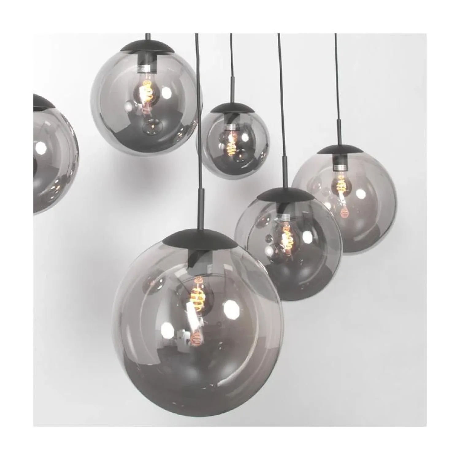 Steinmex Hanglampen|Glazen Hanglamp|Maya 6-lichts Hanglamp Smoke