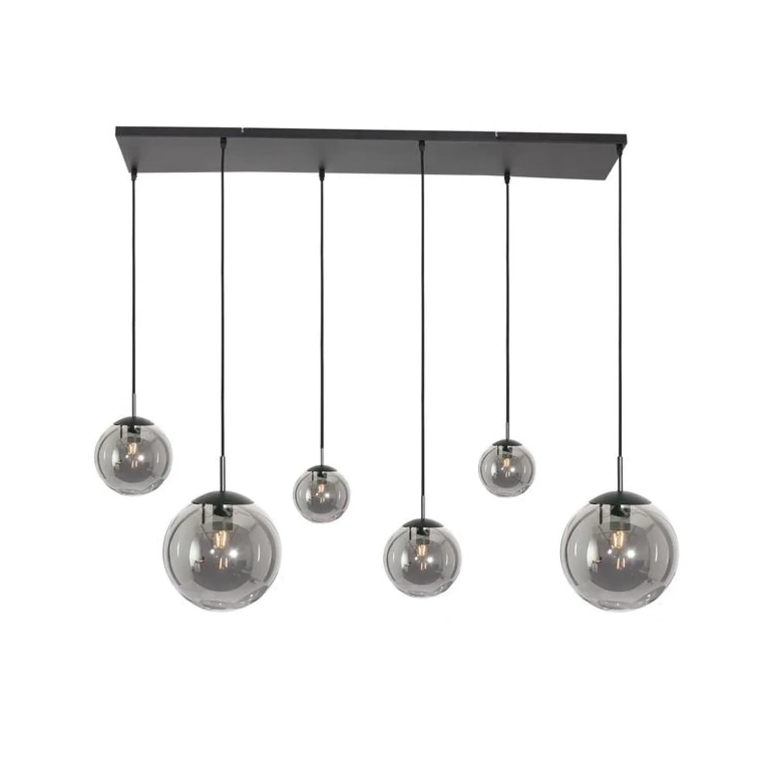 Steinmex Hanglampen|Glazen Hanglamp|Maya 6-lichts Hanglamp Smoke