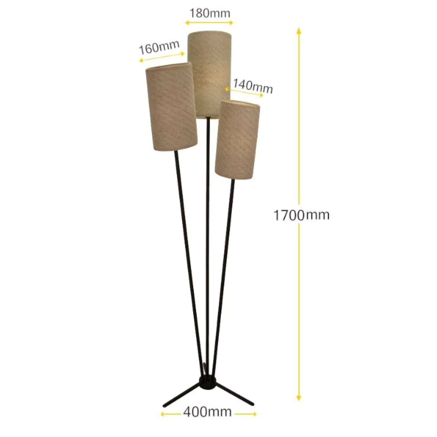 Trading Lighting Vloerlampen|Mees 3-lichts Vloerlamp Zand