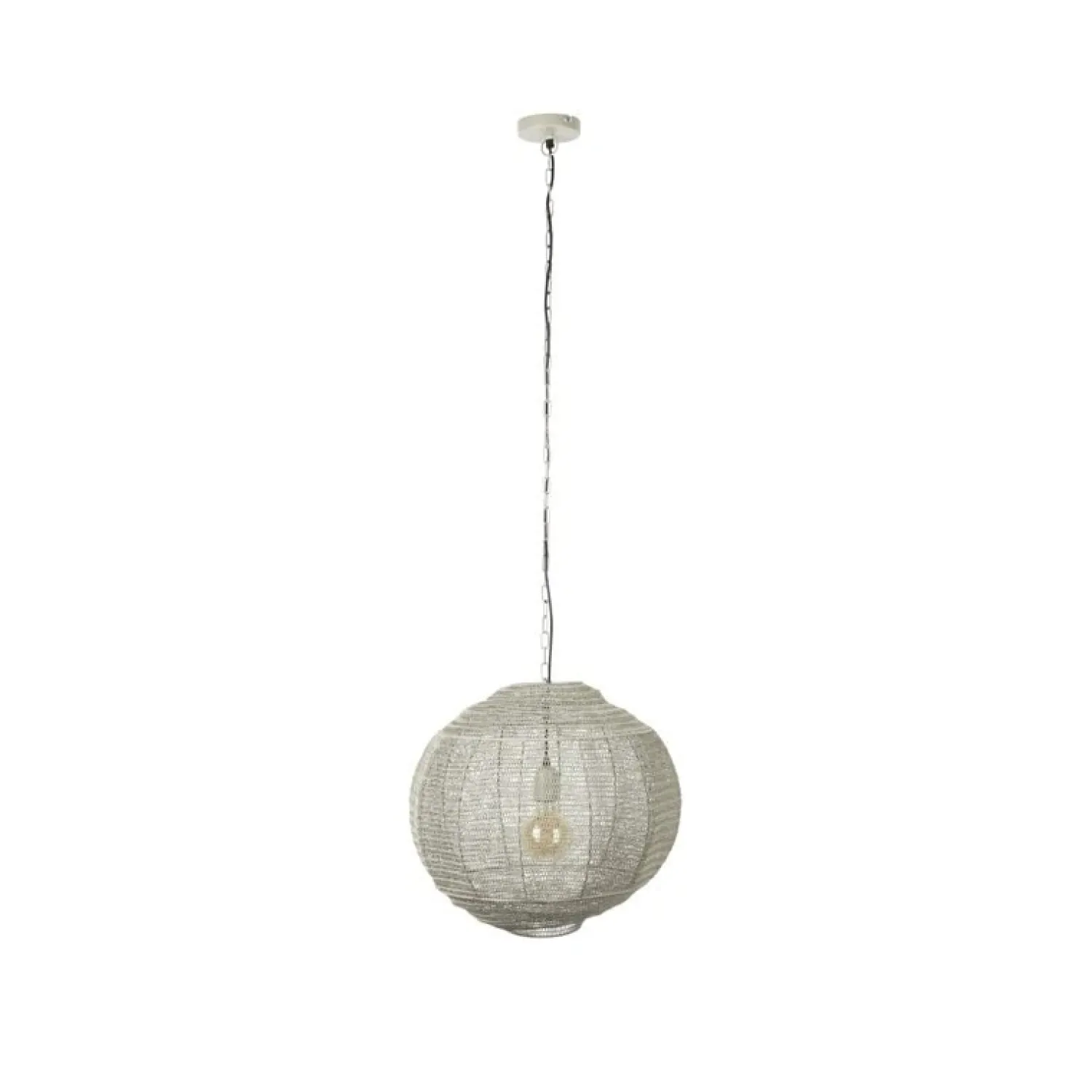 Dutchbone Hanglampen|Meezan 1-lichts Hanglamp Grijs 50cm