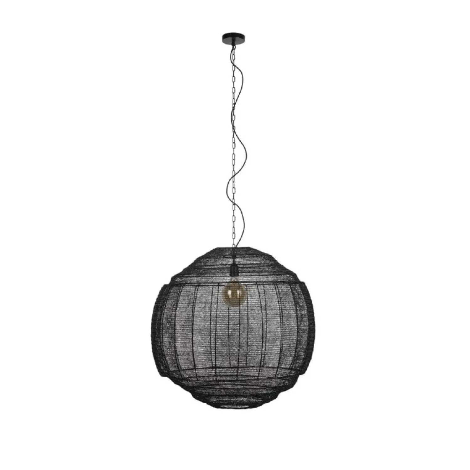 Dutchbone Hanglampen|Meezan 1-lichts Hanglamp Zwart 70cm