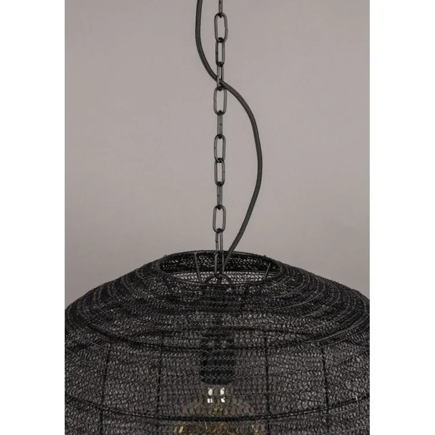 Dutchbone Hanglampen|Meezan 1-lichts Hanglamp Zwart 70cm