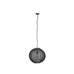 Dutchbone Hanglampen|Meezan 1-lichts Hanglamp Zwart 50cm