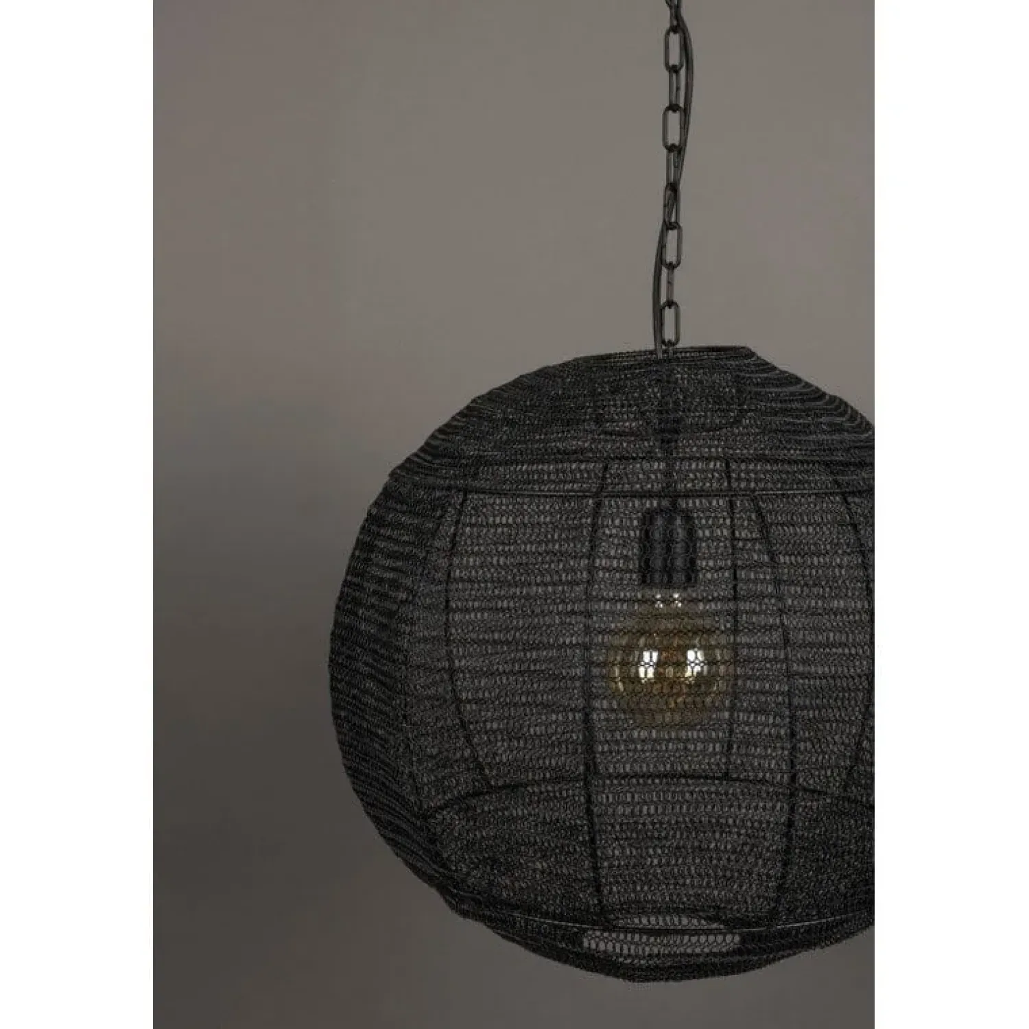 Dutchbone Hanglampen|Meezan 1-lichts Hanglamp Zwart 50cm
