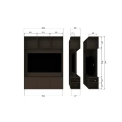 WOOOD Industriele Kasten|Tv Meubels|Meggy Tv meubel Grenen Middenbruin 160cm