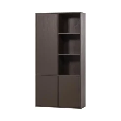 WOOOD Wandkasten|Industriele Kasten|Meggy Wandkast Links Grenen Middenbruin 108cm