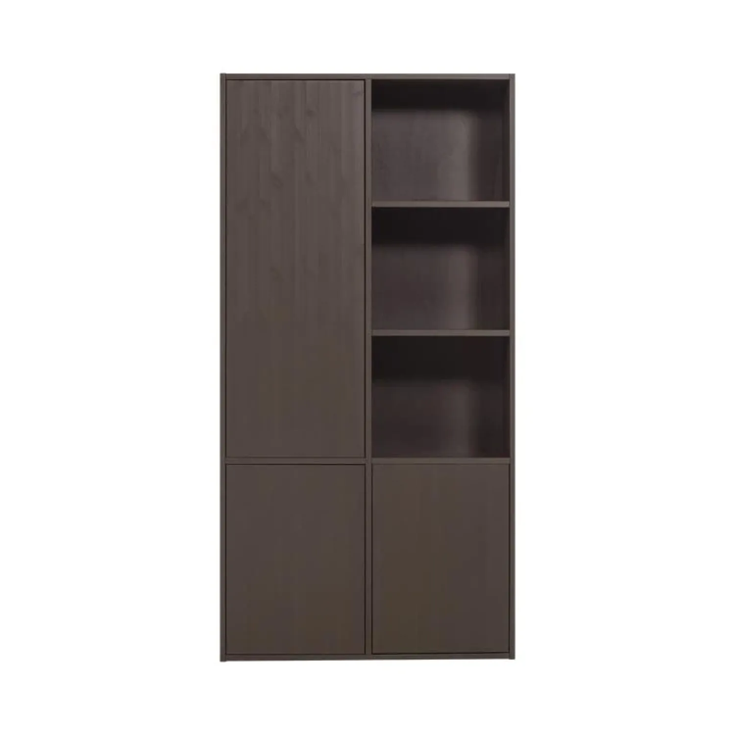 WOOOD Wandkasten|Industriele Kasten|Meggy Wandkast Links Grenen Middenbruin 108cm