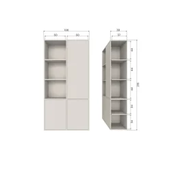 WOOOD Wandkasten|Industriele Kasten|Meggy Wandkast rechts grenen dust 108 cm