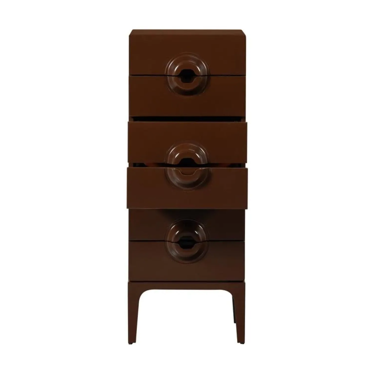 WOOOD Ladenkasten|Industriele Kasten|Merge Ladekast 6 Lades Eucalyptushout Bruin/Rood 44cm