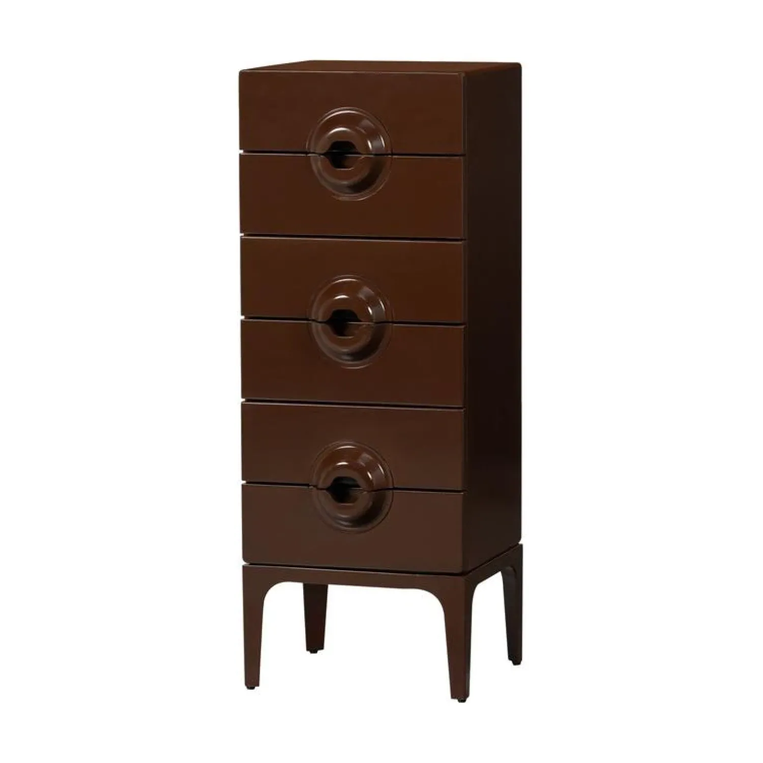 WOOOD Ladenkasten|Industriele Kasten|Merge Ladekast 6 Lades Eucalyptushout Bruin/Rood 44cm