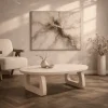 Vane Living Salontafels|Mike Salontafel ovaal Beige mangohout 130cm