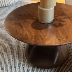 Mysons Salontafels|Mike Salontafel rond Walnoot Medium 70cm
