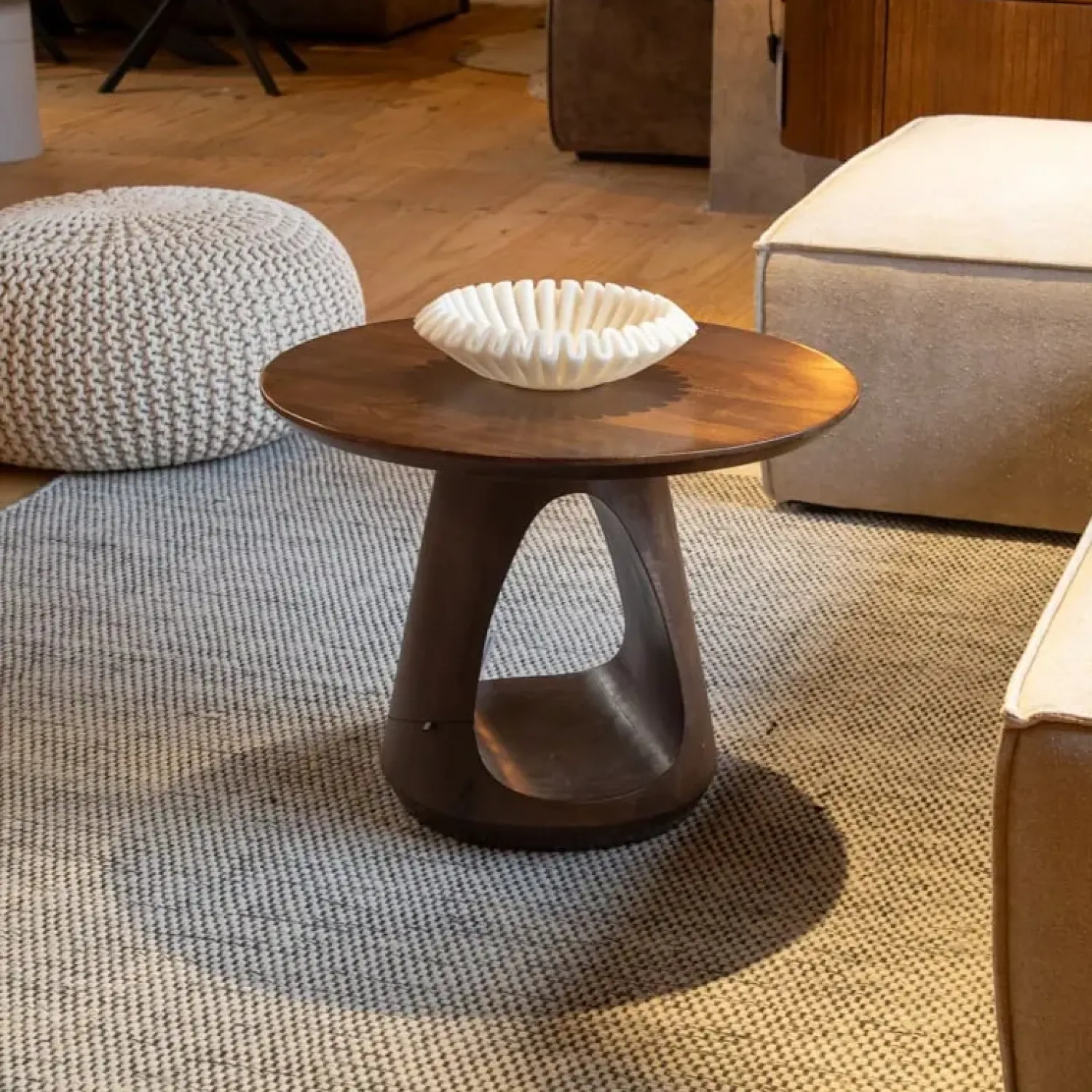 Mysons Salontafels|Mike Salontafel rond Walnoot Small 60cm
