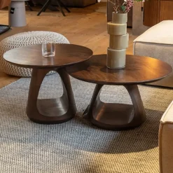 Mysons Salontafels|Mike Salontafel rond Walnoot Small 60cm