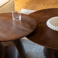 Mysons Salontafels|Mike Salontafel set van 2 large & small Walnoot