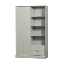 WOOOD Wandkasten|Industriele Kasten|Mila Schuifdeurkast Dennenhout Dust 120cm