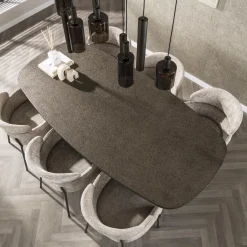 Kalfort Eettafels|Miles Eettafel deens ovaal Brons 215cm