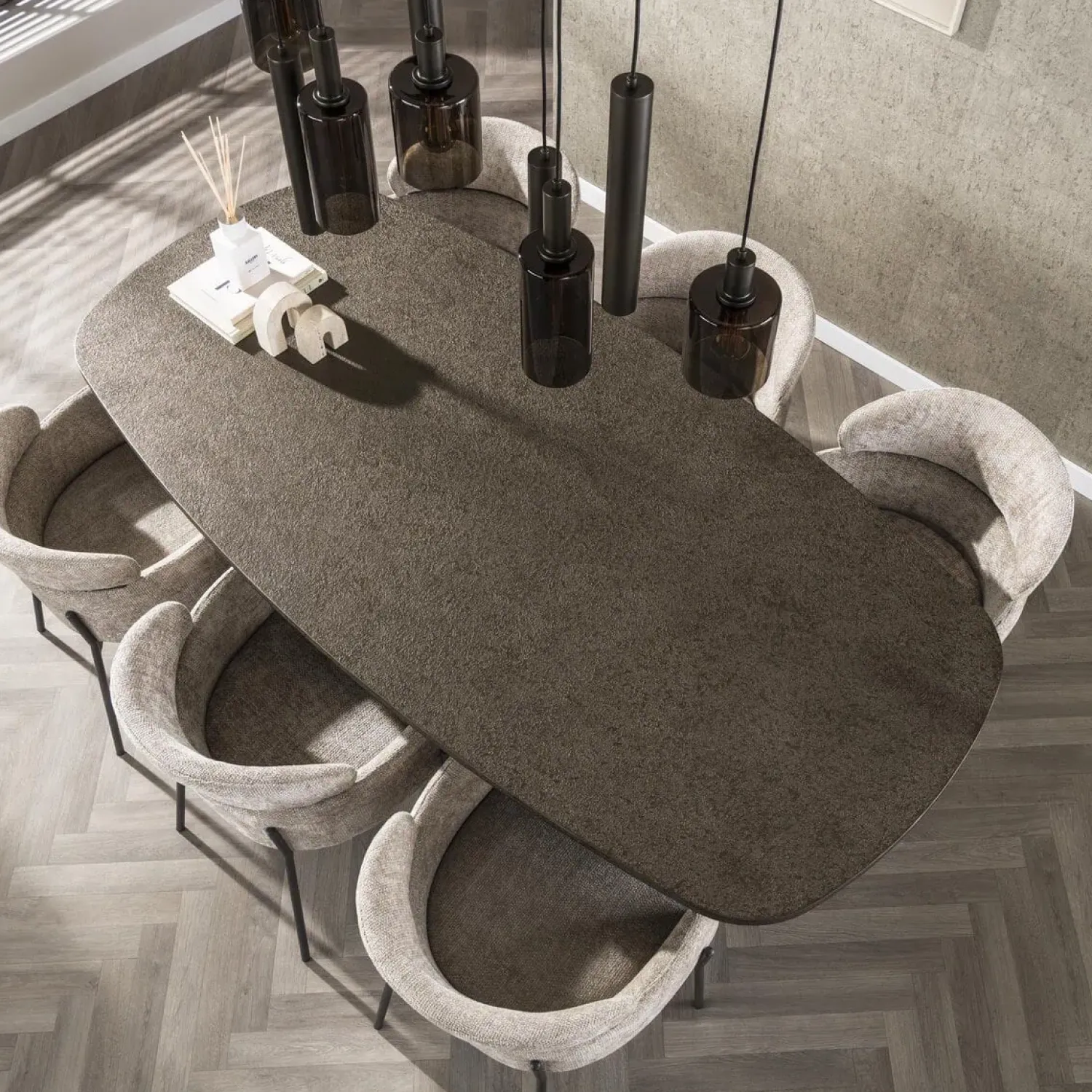 Kalfort Eettafels|Miles Eettafel deens ovaal Brons 215cm