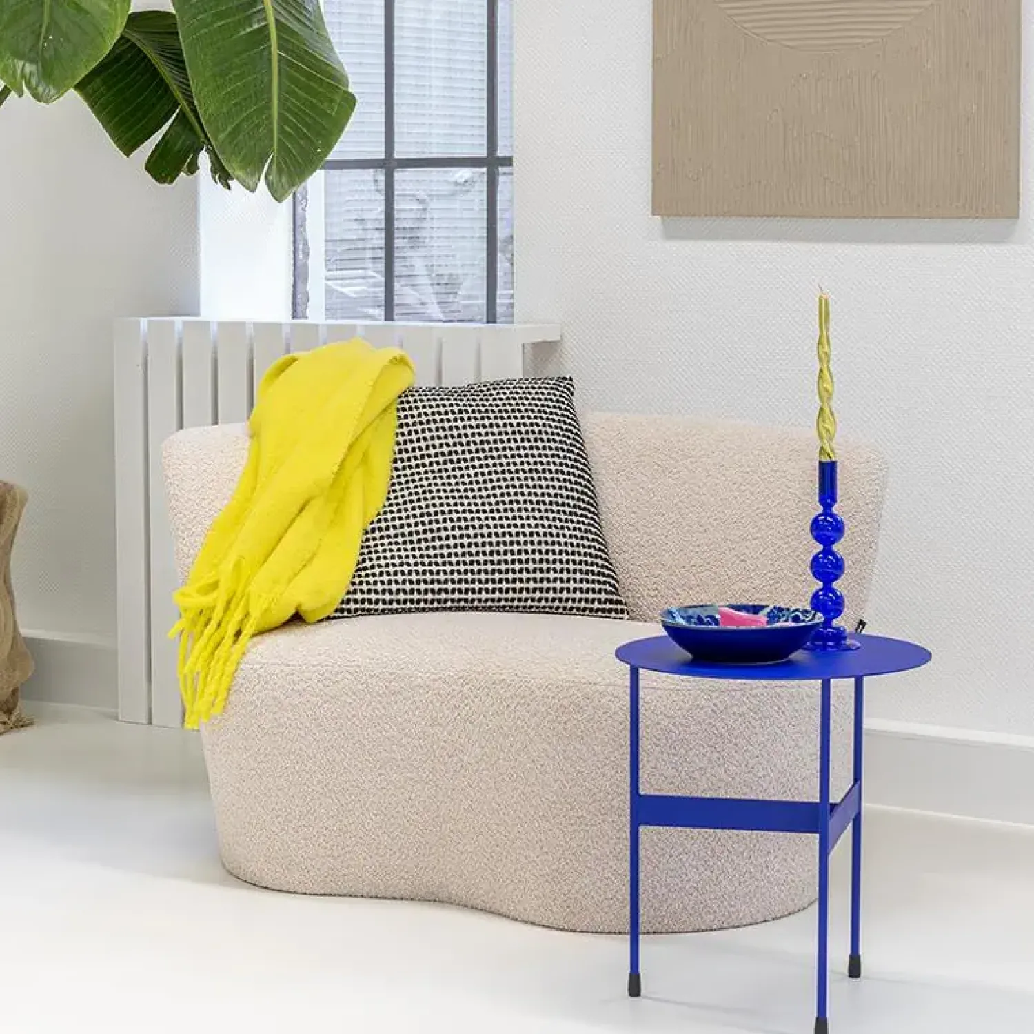 Redin Design Bijzettafels|Miles Hoog Bijzettafel Blauw 45cm