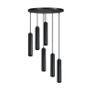 Steinmex Hanglampen|Miller 6-lichts getrapte hanglamp zwart
