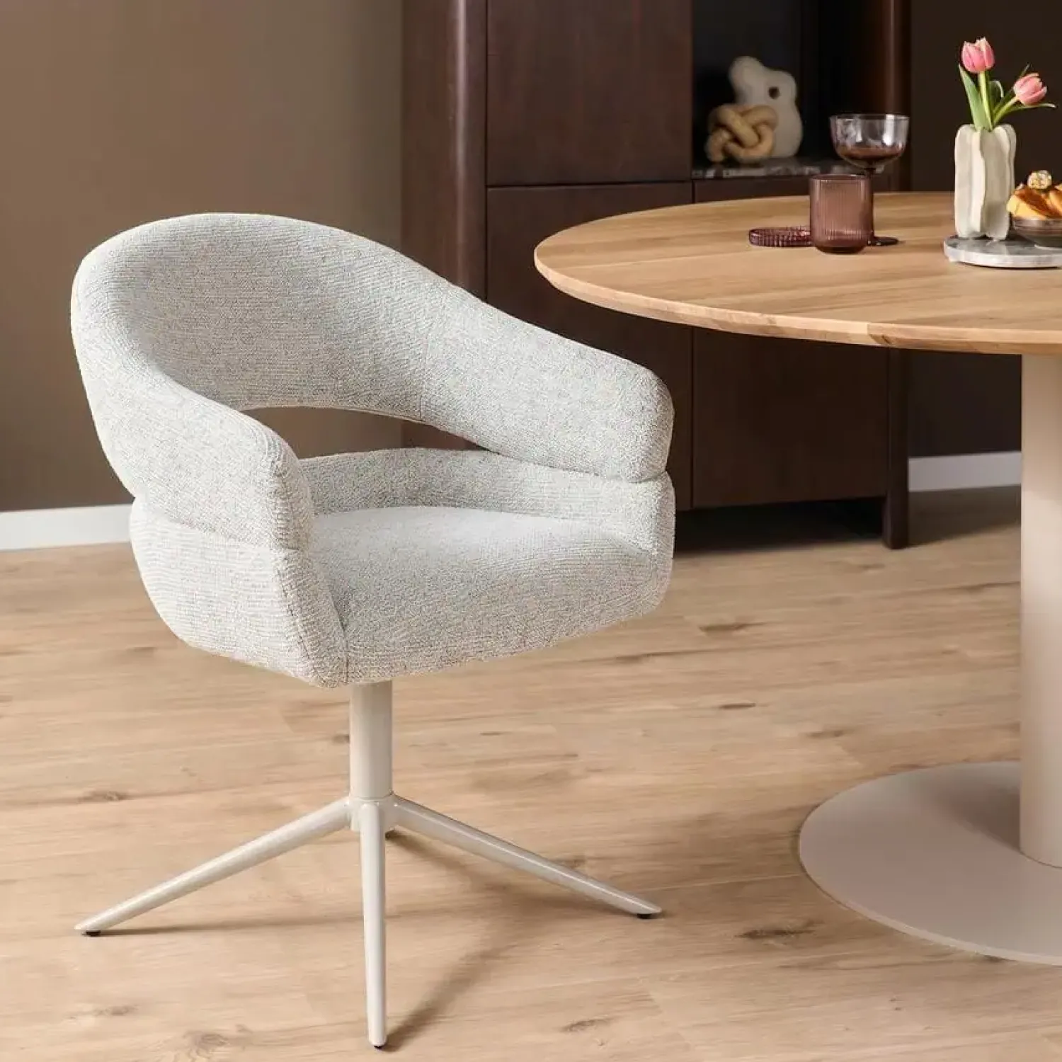 Furndea Eetkamerstoelen|Millie Eetkamerstoel Beige met zandpoot