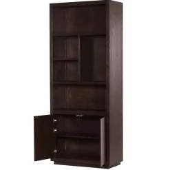 Tower living Boekenkasten|Industriele Kasten|Mincio Vakkenkast bruin eikenfineer 90cm